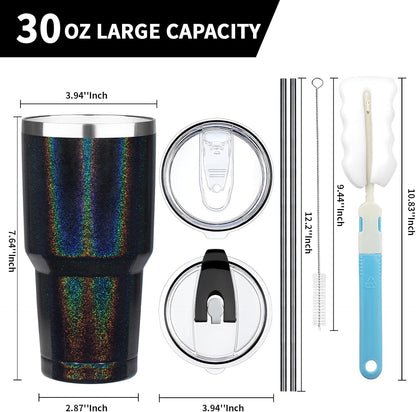 20 oz Tumbler with Lids and Straws, Stainless Steel Insulated Coffee Tumbler, Double Wall Vacuum Insulated Travel Mug Cup, Leakproof Thermal Coffee Cup for Hot and Cold Drinks (Yellow)