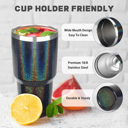 20 oz Tumbler with Lids and Straws, Stainless Steel Insulated Coffee Tumbler, Double Wall Vacuum Insulated Travel Mug Cup, Leakproof Thermal Coffee Cup for Hot and Cold Drinks (Yellow)