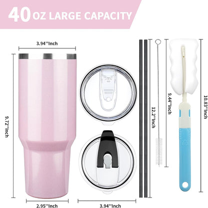 20 oz Tumbler with Lids and Straws, Stainless Steel Insulated Coffee Tumbler, Double Wall Vacuum Insulated Travel Mug Cup, Leakproof Thermal Coffee Cup for Hot and Cold Drinks (Yellow)