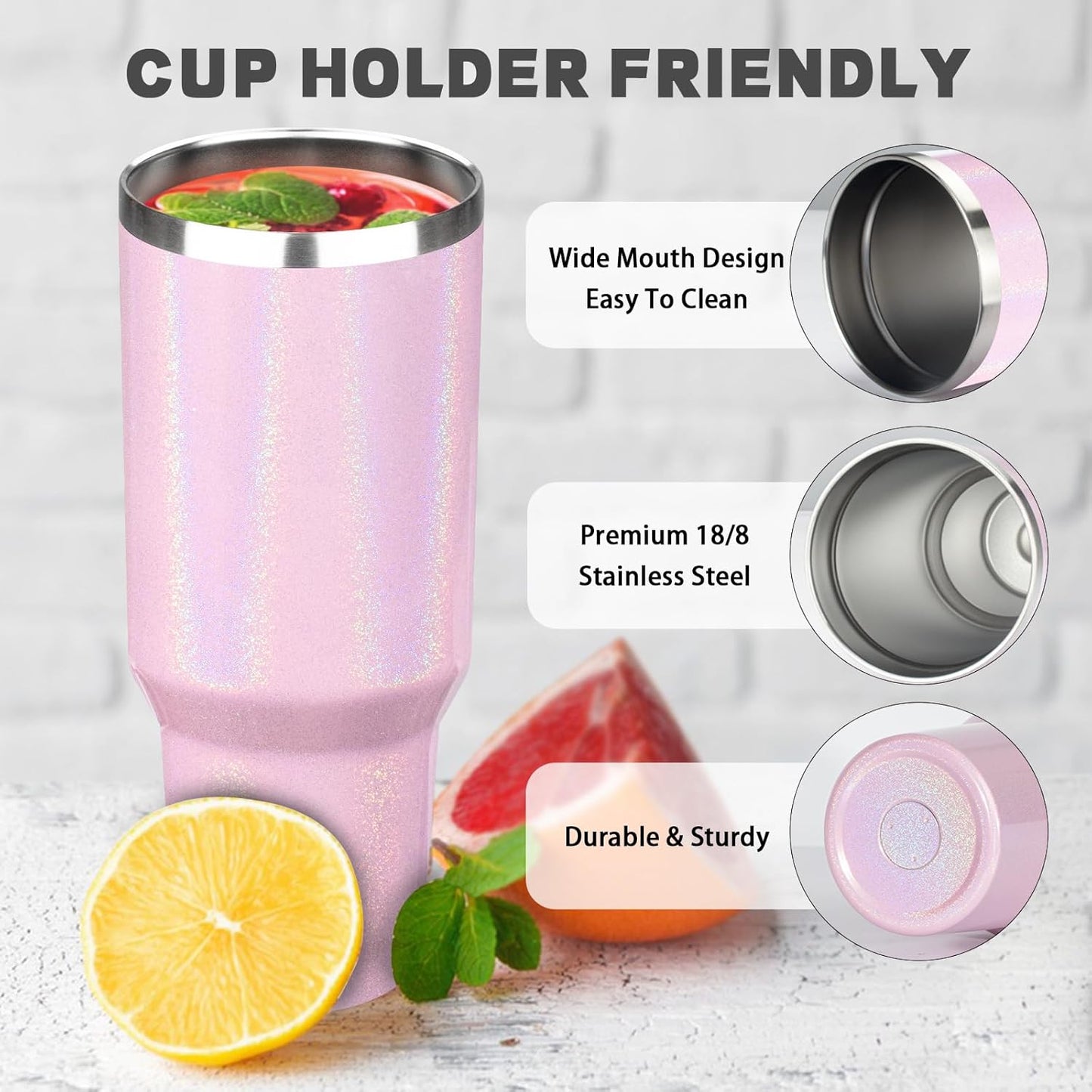 20 oz Tumbler with Lids and Straws, Stainless Steel Insulated Coffee Tumbler, Double Wall Vacuum Insulated Travel Mug Cup, Leakproof Thermal Coffee Cup for Hot and Cold Drinks (Yellow)
