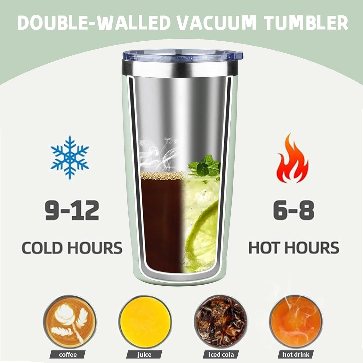 20 oz Tumbler with Lids and Straws, Stainless Steel Insulated Coffee Tumbler, Double Wall Vacuum Insulated Travel Mug Cup, Leakproof Thermal Coffee Cup for Hot and Cold Drinks (Yellow)
