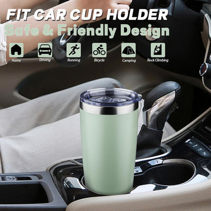 20 oz Tumbler with Lids and Straws, Stainless Steel Insulated Coffee Tumbler, Double Wall Vacuum Insulated Travel Mug Cup, Leakproof Thermal Coffee Cup for Hot and Cold Drinks (Yellow)