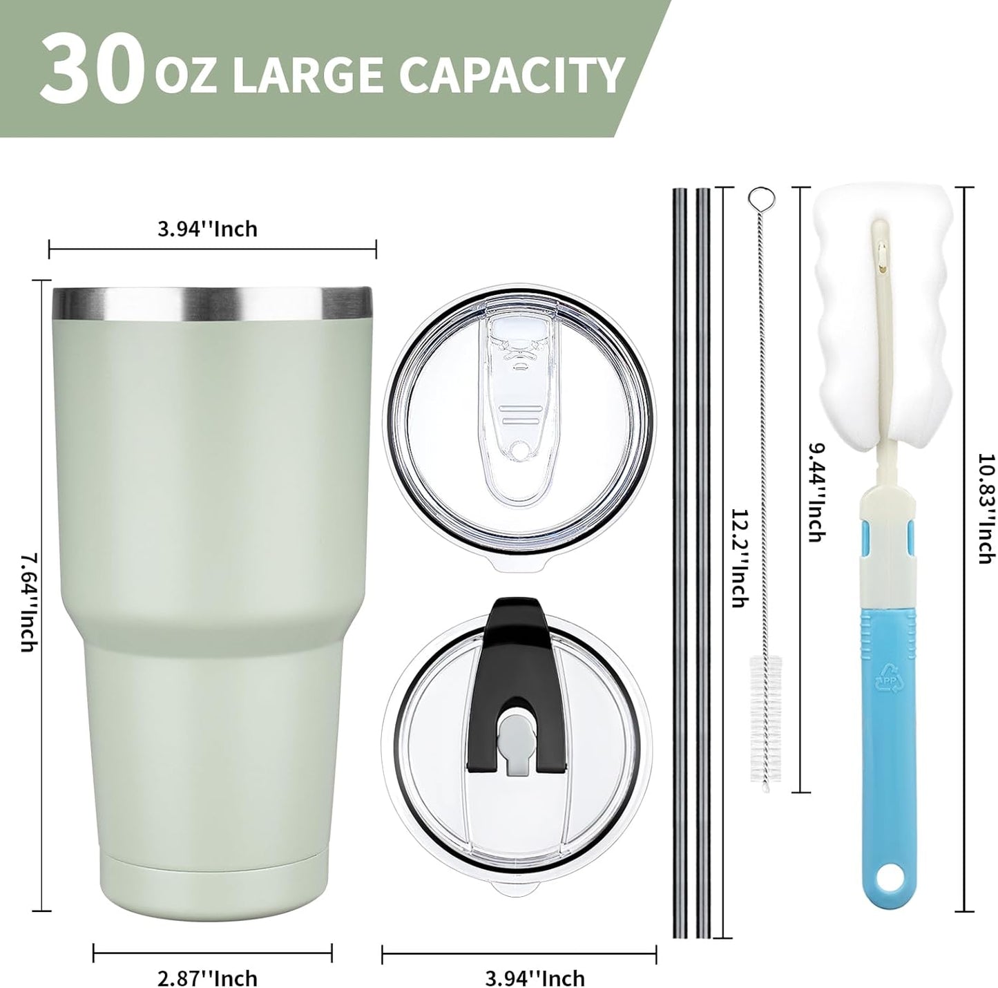 20 oz Tumbler with Lids and Straws, Stainless Steel Insulated Coffee Tumbler, Double Wall Vacuum Insulated Travel Mug Cup, Leakproof Thermal Coffee Cup for Hot and Cold Drinks (Yellow)