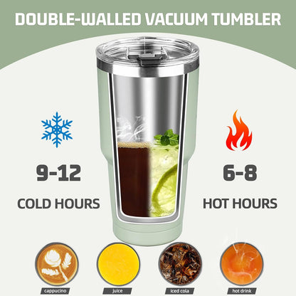 20 oz Tumbler with Lids and Straws, Stainless Steel Insulated Coffee Tumbler, Double Wall Vacuum Insulated Travel Mug Cup, Leakproof Thermal Coffee Cup for Hot and Cold Drinks (Yellow)