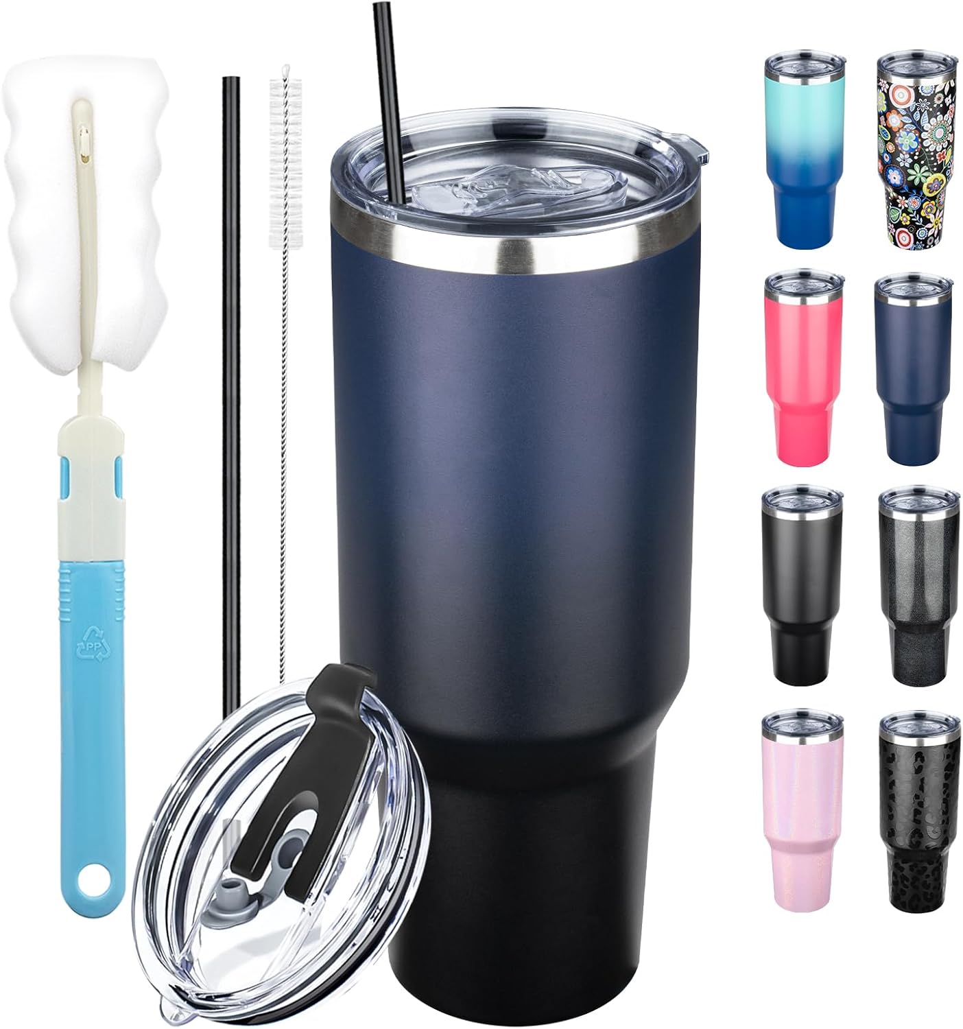 20 oz Tumbler with Lids and Straws, Stainless Steel Insulated Coffee Tumbler, Double Wall Vacuum Insulated Travel Mug Cup, Leakproof Thermal Coffee Cup for Hot and Cold Drinks (Yellow)