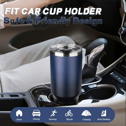20 oz Tumbler with Lids and Straws, Stainless Steel Insulated Coffee Tumbler, Double Wall Vacuum Insulated Travel Mug Cup, Leakproof Thermal Coffee Cup for Hot and Cold Drinks (Yellow)