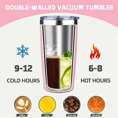 20 oz Tumbler with Lids and Straws, Stainless Steel Insulated Coffee Tumbler, Double Wall Vacuum Insulated Travel Mug Cup, Leakproof Thermal Coffee Cup for Hot and Cold Drinks (Yellow)