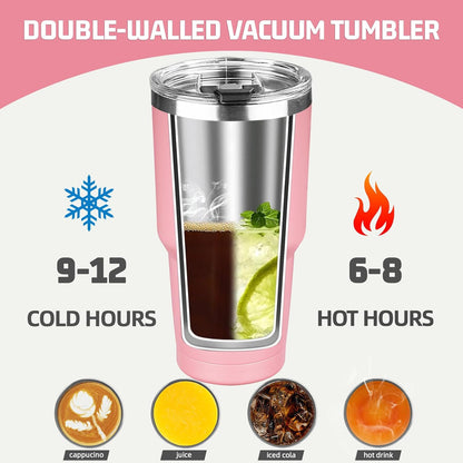 20 oz Tumbler with Lids and Straws, Stainless Steel Insulated Coffee Tumbler, Double Wall Vacuum Insulated Travel Mug Cup, Leakproof Thermal Coffee Cup for Hot and Cold Drinks (Yellow)