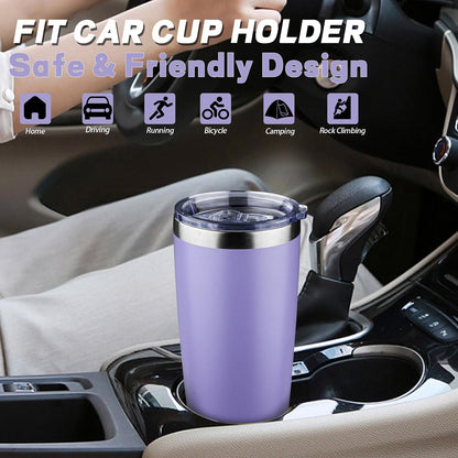 20 oz Tumbler with Lids and Straws, Stainless Steel Insulated Coffee Tumbler, Double Wall Vacuum Insulated Travel Mug Cup, Leakproof Thermal Coffee Cup for Hot and Cold Drinks (Yellow)