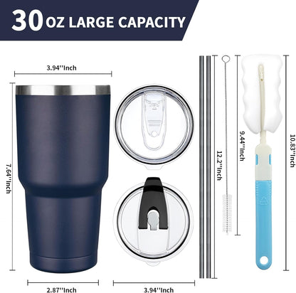20 oz Tumbler with Lids and Straws, Stainless Steel Insulated Coffee Tumbler, Double Wall Vacuum Insulated Travel Mug Cup, Leakproof Thermal Coffee Cup for Hot and Cold Drinks (Yellow)