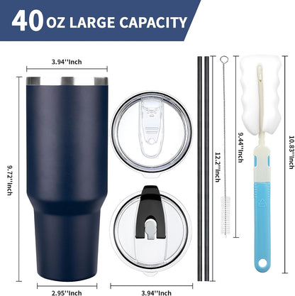 20 oz Tumbler with Lids and Straws, Stainless Steel Insulated Coffee Tumbler, Double Wall Vacuum Insulated Travel Mug Cup, Leakproof Thermal Coffee Cup for Hot and Cold Drinks (Yellow)