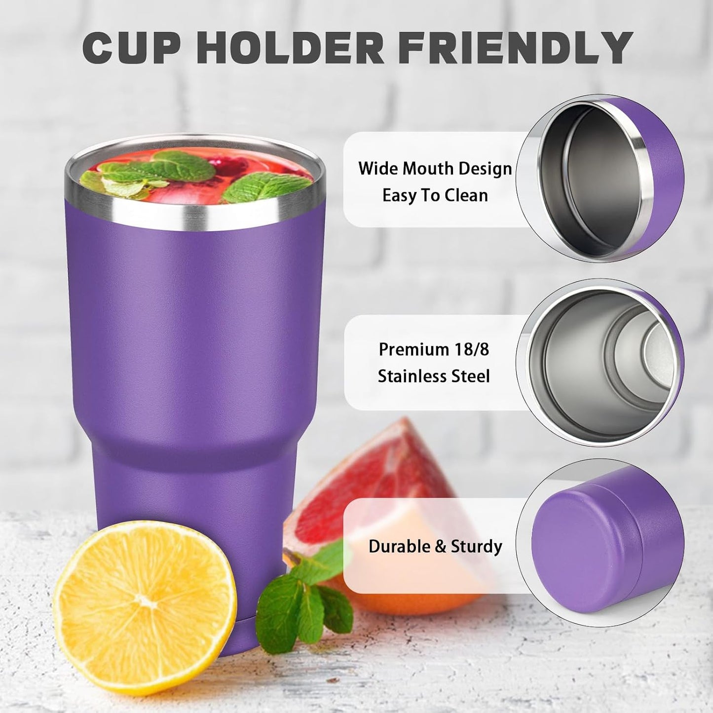 20 oz Tumbler with Lids and Straws, Stainless Steel Insulated Coffee Tumbler, Double Wall Vacuum Insulated Travel Mug Cup, Leakproof Thermal Coffee Cup for Hot and Cold Drinks (Yellow)