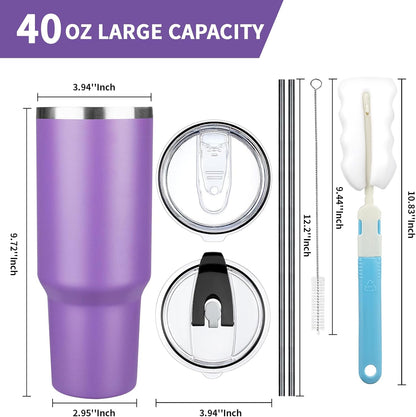 20 oz Tumbler with Lids and Straws, Stainless Steel Insulated Coffee Tumbler, Double Wall Vacuum Insulated Travel Mug Cup, Leakproof Thermal Coffee Cup for Hot and Cold Drinks (Yellow)