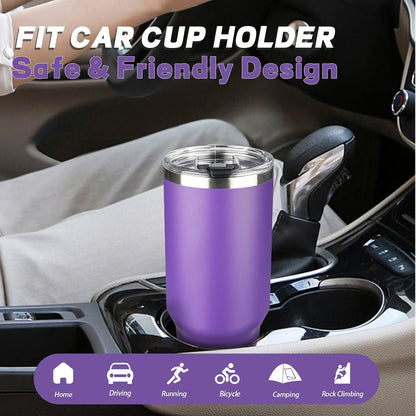 20 oz Tumbler with Lids and Straws, Stainless Steel Insulated Coffee Tumbler, Double Wall Vacuum Insulated Travel Mug Cup, Leakproof Thermal Coffee Cup for Hot and Cold Drinks (Yellow)