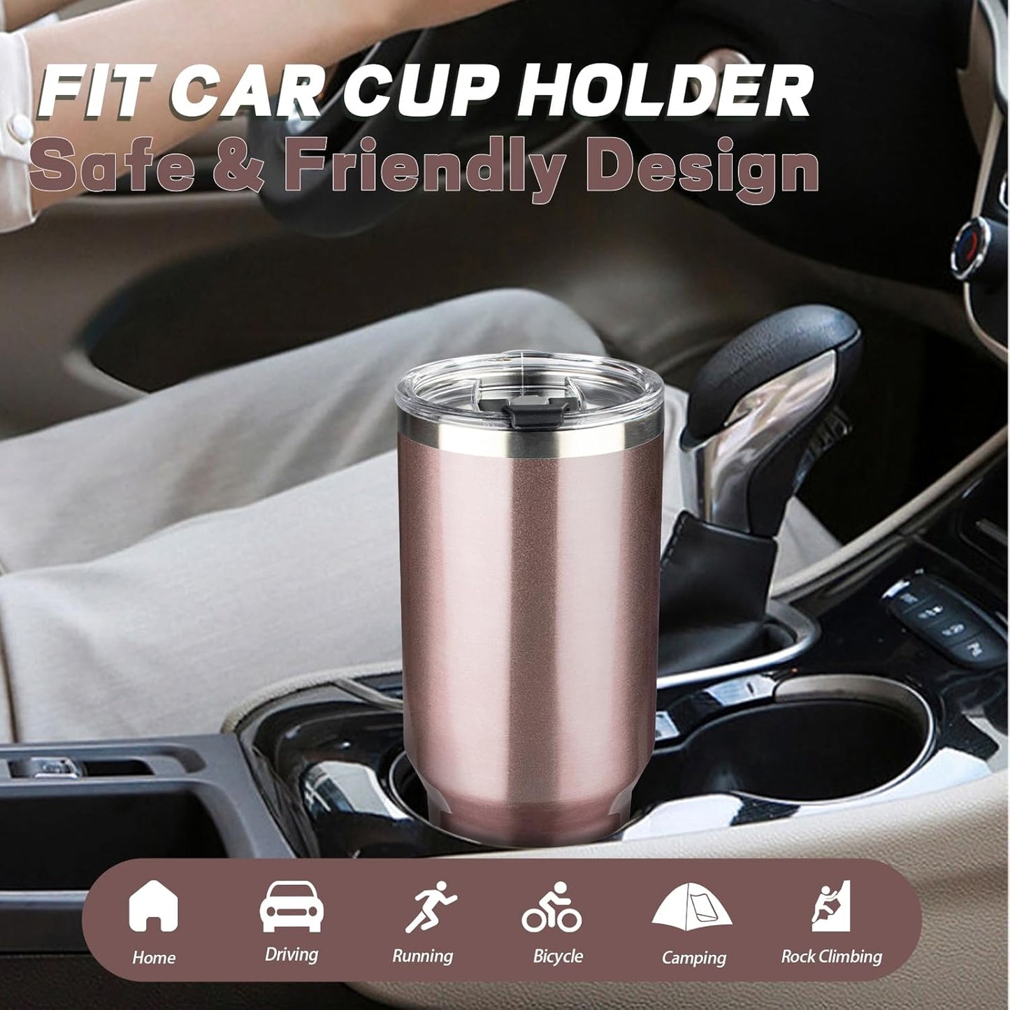 20 oz Tumbler with Lids and Straws, Stainless Steel Insulated Coffee Tumbler, Double Wall Vacuum Insulated Travel Mug Cup, Leakproof Thermal Coffee Cup for Hot and Cold Drinks (Yellow)