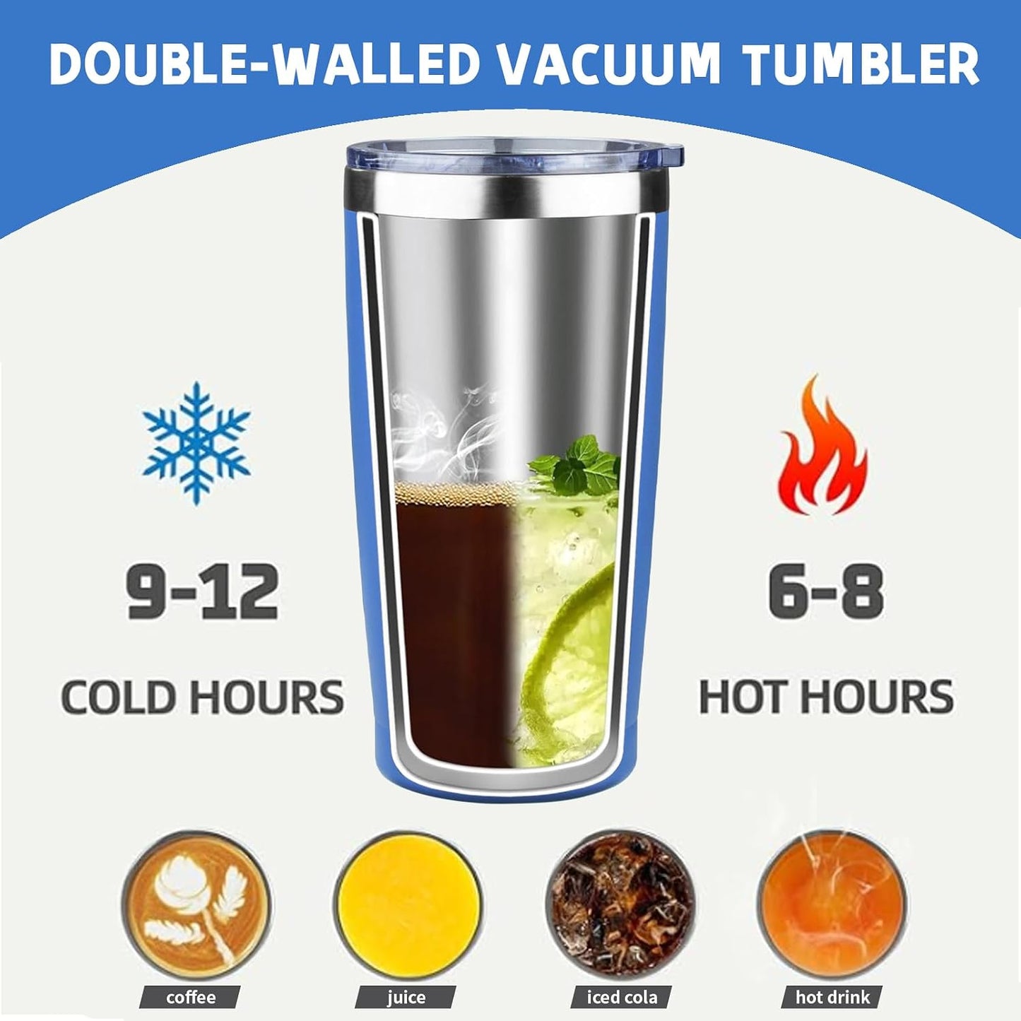 20 oz Tumbler with Lids and Straws, Stainless Steel Insulated Coffee Tumbler, Double Wall Vacuum Insulated Travel Mug Cup, Leakproof Thermal Coffee Cup for Hot and Cold Drinks (Yellow)