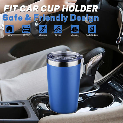 20 oz Tumbler with Lids and Straws, Stainless Steel Insulated Coffee Tumbler, Double Wall Vacuum Insulated Travel Mug Cup, Leakproof Thermal Coffee Cup for Hot and Cold Drinks (Yellow)