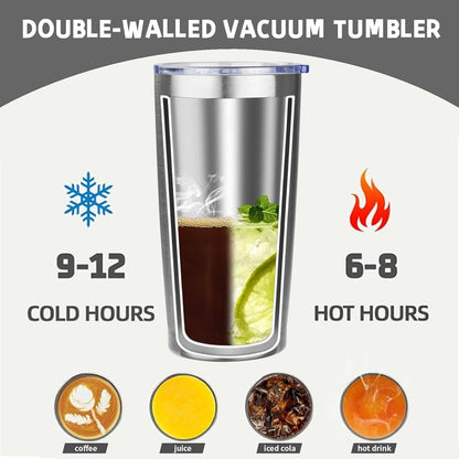 20 oz Tumbler with Lids and Straws, Stainless Steel Insulated Coffee Tumbler, Double Wall Vacuum Insulated Travel Mug Cup, Leakproof Thermal Coffee Cup for Hot and Cold Drinks (Yellow)