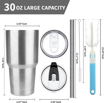20 oz Tumbler with Lids and Straws, Stainless Steel Insulated Coffee Tumbler, Double Wall Vacuum Insulated Travel Mug Cup, Leakproof Thermal Coffee Cup for Hot and Cold Drinks (Yellow)