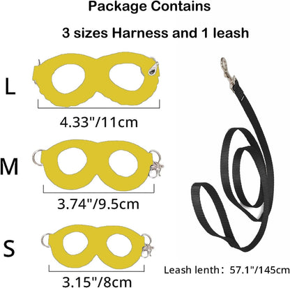 Meow&Woof 3 Pack Sugar Glider Harness and Leash Set Small Animal Training Walking Vest for Squirrel Hamster Rat Yellow