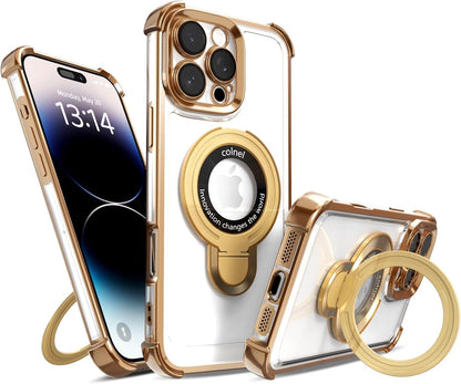 for iPhone 11 Pro Max Case with Strong Magnetic Ring Stand, Military-Grade Shockproof, 4 Airbag Corners Protective, Fit for MagSafe, Kickstand Phone Case for iPhone 11 Pro Max - Desert Gold