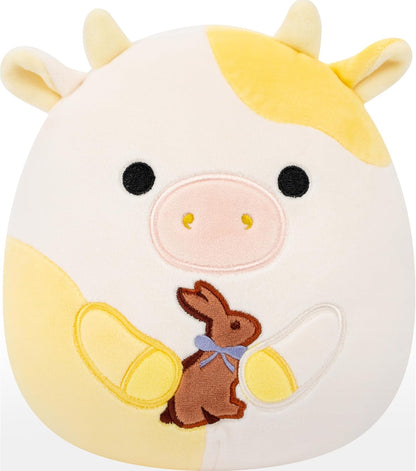 Original 8in Bodie the Yellow Spotted Cow Wrapped in Flower Stems – Official Jazwares Plush (Little)