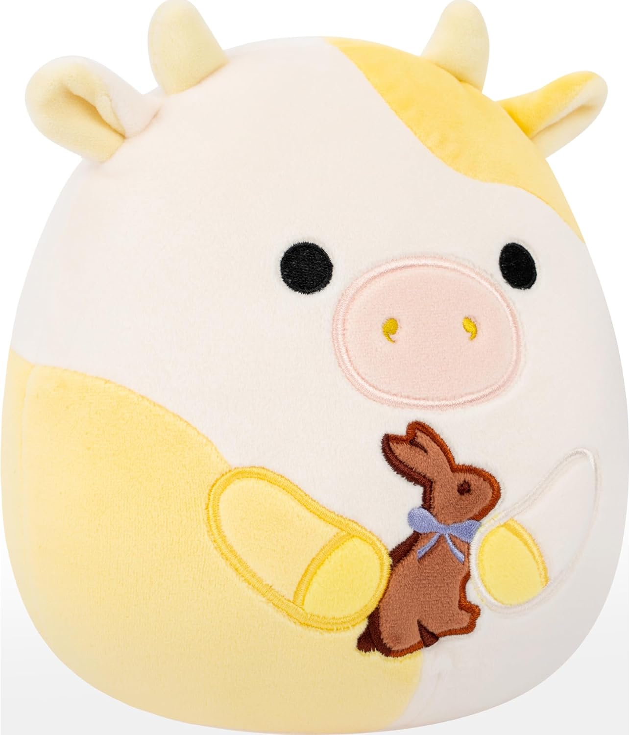 Original 8in Bodie the Yellow Spotted Cow Wrapped in Flower Stems – Official Jazwares Plush (Little)