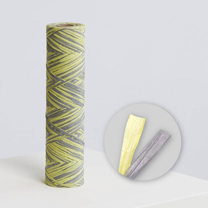 371 Yards Paper Raffia Ribbon, 3 mm Wide Twisted Natural Ribbon Paper String, Paper Twine Craft String for Gift Wrapping Packing, Raffia Yarn for Crocheting DIY Décor, Cloudy Yellow