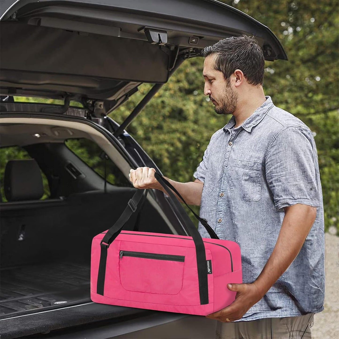 Foldable Travel Duffel Bag For Women & Men Luggage Great for Gym - Fluorescent yellow