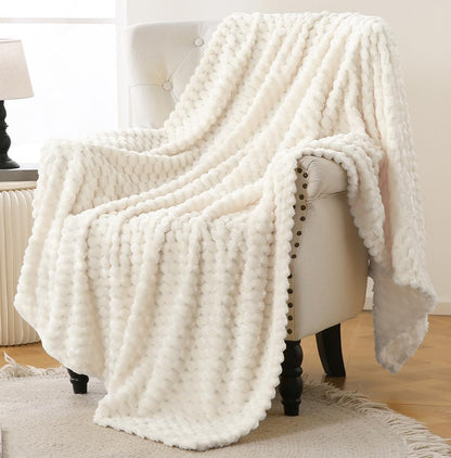 Light Yellow Flannel Throw Blanket (50X40 inches), 300 GSM Fleece Cozy Warm Soft Lightweight Bed Sofa Blanket for Babys and Pets, Suitable for All Seasons