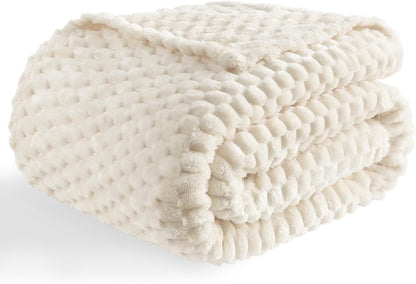 Light Yellow Flannel Throw Blanket (50X40 inches), 300 GSM Fleece Cozy Warm Soft Lightweight Bed Sofa Blanket for Babys and Pets, Suitable for All Seasons