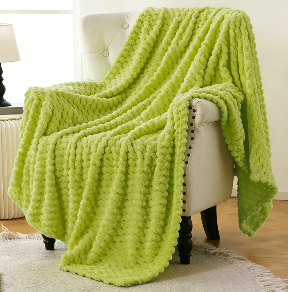Light Yellow Flannel Throw Blanket (50X40 inches), 300 GSM Fleece Cozy Warm Soft Lightweight Bed Sofa Blanket for Babys and Pets, Suitable for All Seasons