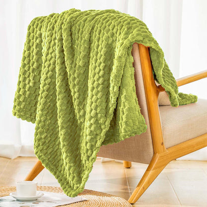 Light Yellow Flannel Throw Blanket (50X40 inches), 300 GSM Fleece Cozy Warm Soft Lightweight Bed Sofa Blanket for Babys and Pets, Suitable for All Seasons