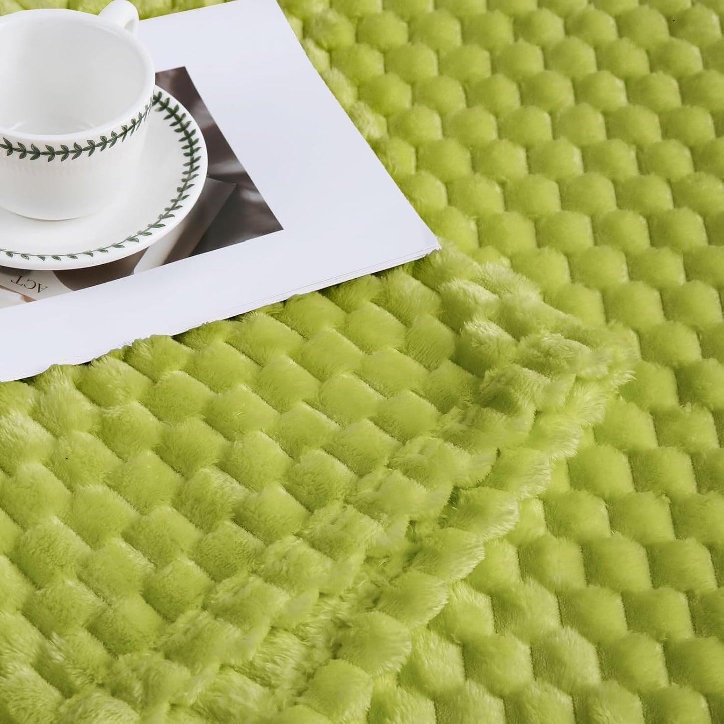 Light Yellow Flannel Throw Blanket (50X40 inches), 300 GSM Fleece Cozy Warm Soft Lightweight Bed Sofa Blanket for Babys and Pets, Suitable for All Seasons