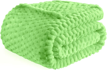 Light Yellow Flannel Throw Blanket (50X40 inches), 300 GSM Fleece Cozy Warm Soft Lightweight Bed Sofa Blanket for Babys and Pets, Suitable for All Seasons