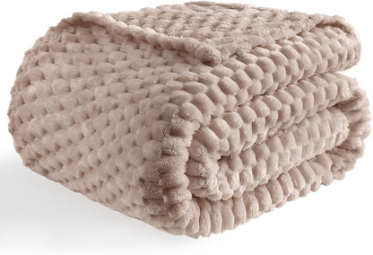 Light Yellow Flannel Throw Blanket (50X40 inches), 300 GSM Fleece Cozy Warm Soft Lightweight Bed Sofa Blanket for Babys and Pets, Suitable for All Seasons