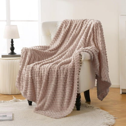 Light Yellow Flannel Throw Blanket (50X40 inches), 300 GSM Fleece Cozy Warm Soft Lightweight Bed Sofa Blanket for Babys and Pets, Suitable for All Seasons