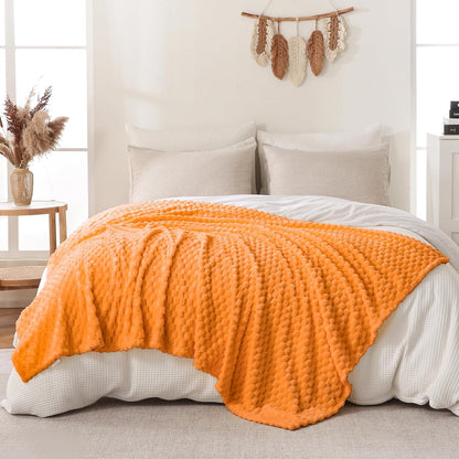 Light Yellow Flannel Throw Blanket (50X40 inches), 300 GSM Fleece Cozy Warm Soft Lightweight Bed Sofa Blanket for Babys and Pets, Suitable for All Seasons