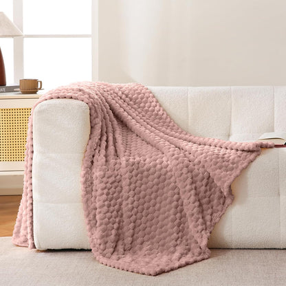 Light Yellow Flannel Throw Blanket (50X40 inches), 300 GSM Fleece Cozy Warm Soft Lightweight Bed Sofa Blanket for Babys and Pets, Suitable for All Seasons