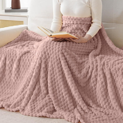 Light Yellow Flannel Throw Blanket (50X40 inches), 300 GSM Fleece Cozy Warm Soft Lightweight Bed Sofa Blanket for Babys and Pets, Suitable for All Seasons