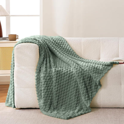 Light Yellow Flannel Throw Blanket (50X40 inches), 300 GSM Fleece Cozy Warm Soft Lightweight Bed Sofa Blanket for Babys and Pets, Suitable for All Seasons