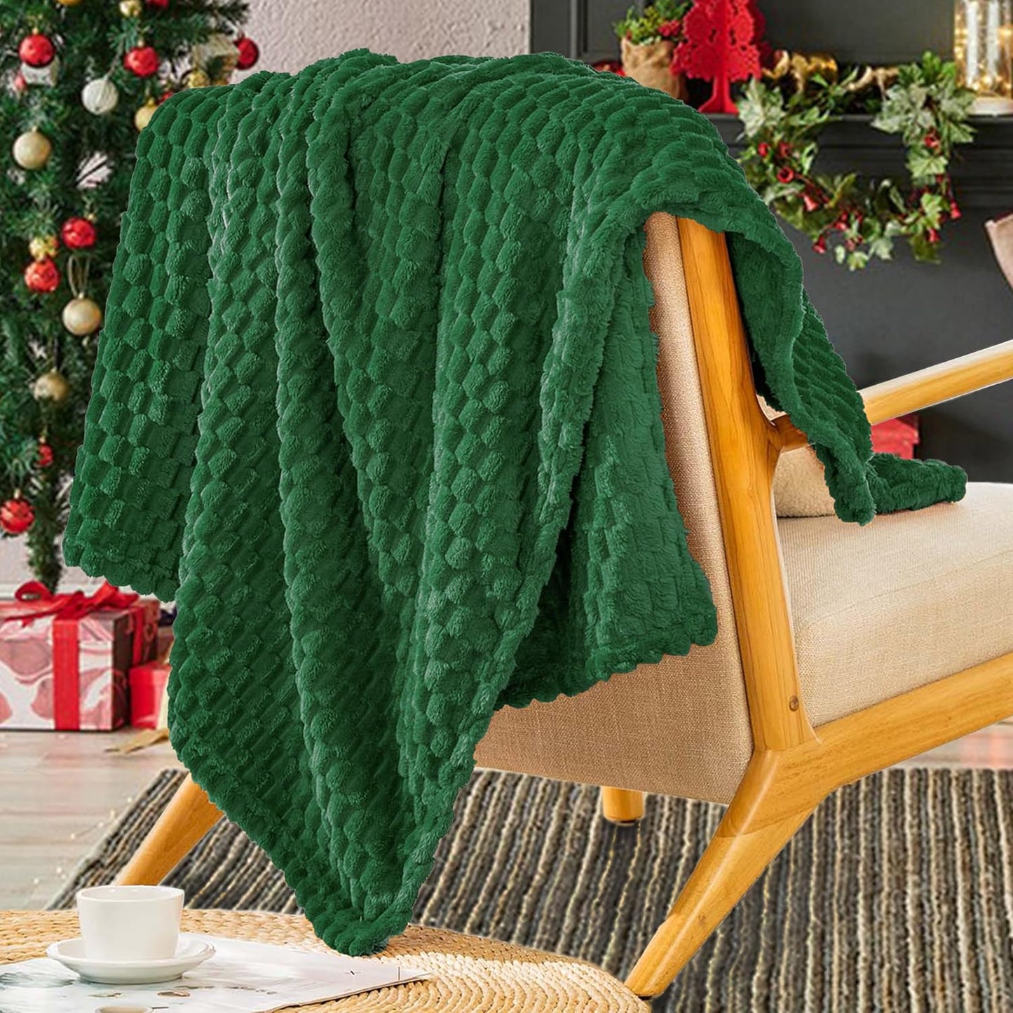 Light Yellow Flannel Throw Blanket (50X40 inches), 300 GSM Fleece Cozy Warm Soft Lightweight Bed Sofa Blanket for Babys and Pets, Suitable for All Seasons