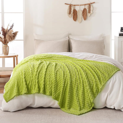 Light Yellow Flannel Throw Blanket (50X40 inches), 300 GSM Fleece Cozy Warm Soft Lightweight Bed Sofa Blanket for Babys and Pets, Suitable for All Seasons