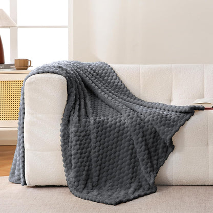 Light Yellow Flannel Throw Blanket (50X40 inches), 300 GSM Fleece Cozy Warm Soft Lightweight Bed Sofa Blanket for Babys and Pets, Suitable for All Seasons