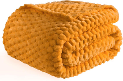 Light Yellow Flannel Throw Blanket (50X40 inches), 300 GSM Fleece Cozy Warm Soft Lightweight Bed Sofa Blanket for Babys and Pets, Suitable for All Seasons