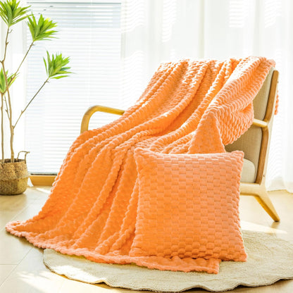 Light Yellow Flannel Throw Blanket (50X40 inches), 300 GSM Fleece Cozy Warm Soft Lightweight Bed Sofa Blanket for Babys and Pets, Suitable for All Seasons