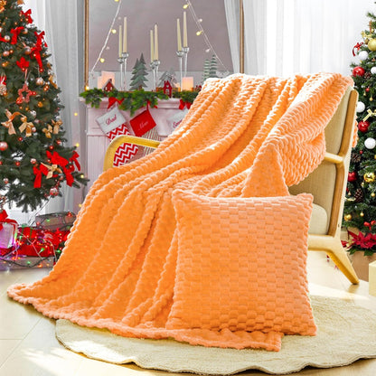 Light Yellow Flannel Throw Blanket (50X40 inches), 300 GSM Fleece Cozy Warm Soft Lightweight Bed Sofa Blanket for Babys and Pets, Suitable for All Seasons