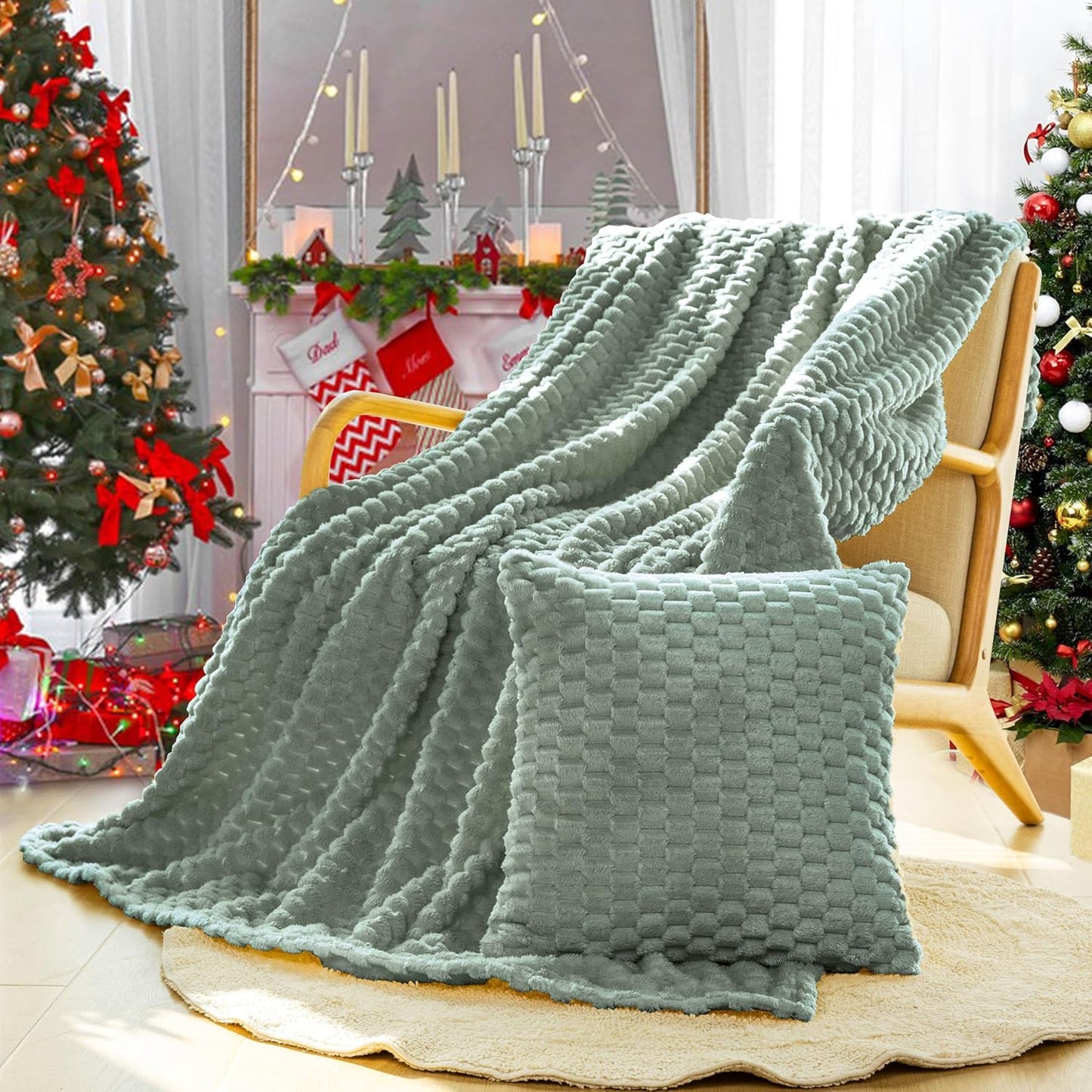 Light Yellow Flannel Throw Blanket (50X40 inches), 300 GSM Fleece Cozy Warm Soft Lightweight Bed Sofa Blanket for Babys and Pets, Suitable for All Seasons