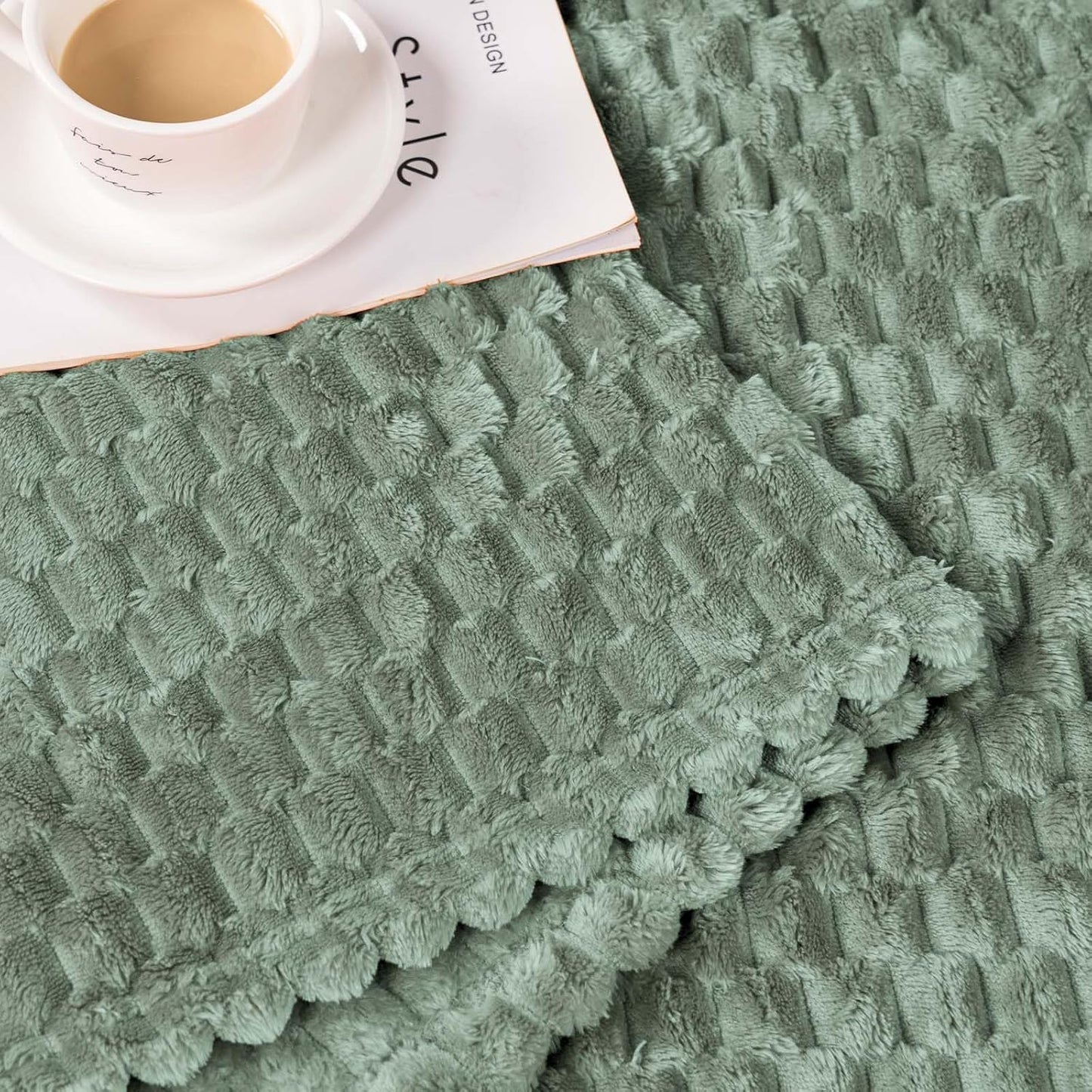 Light Yellow Flannel Throw Blanket (50X40 inches), 300 GSM Fleece Cozy Warm Soft Lightweight Bed Sofa Blanket for Babys and Pets, Suitable for All Seasons