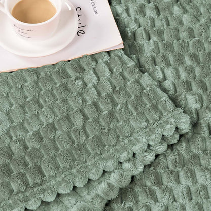 Light Yellow Flannel Throw Blanket (50X40 inches), 300 GSM Fleece Cozy Warm Soft Lightweight Bed Sofa Blanket for Babys and Pets, Suitable for All Seasons